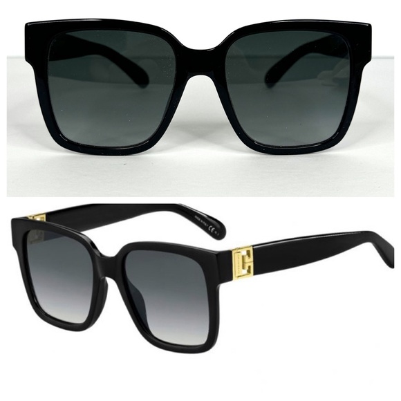 GIVENCHY Square Sunglasses GV 7141/G/S NEW Black With Gold - Picture 1 of 14